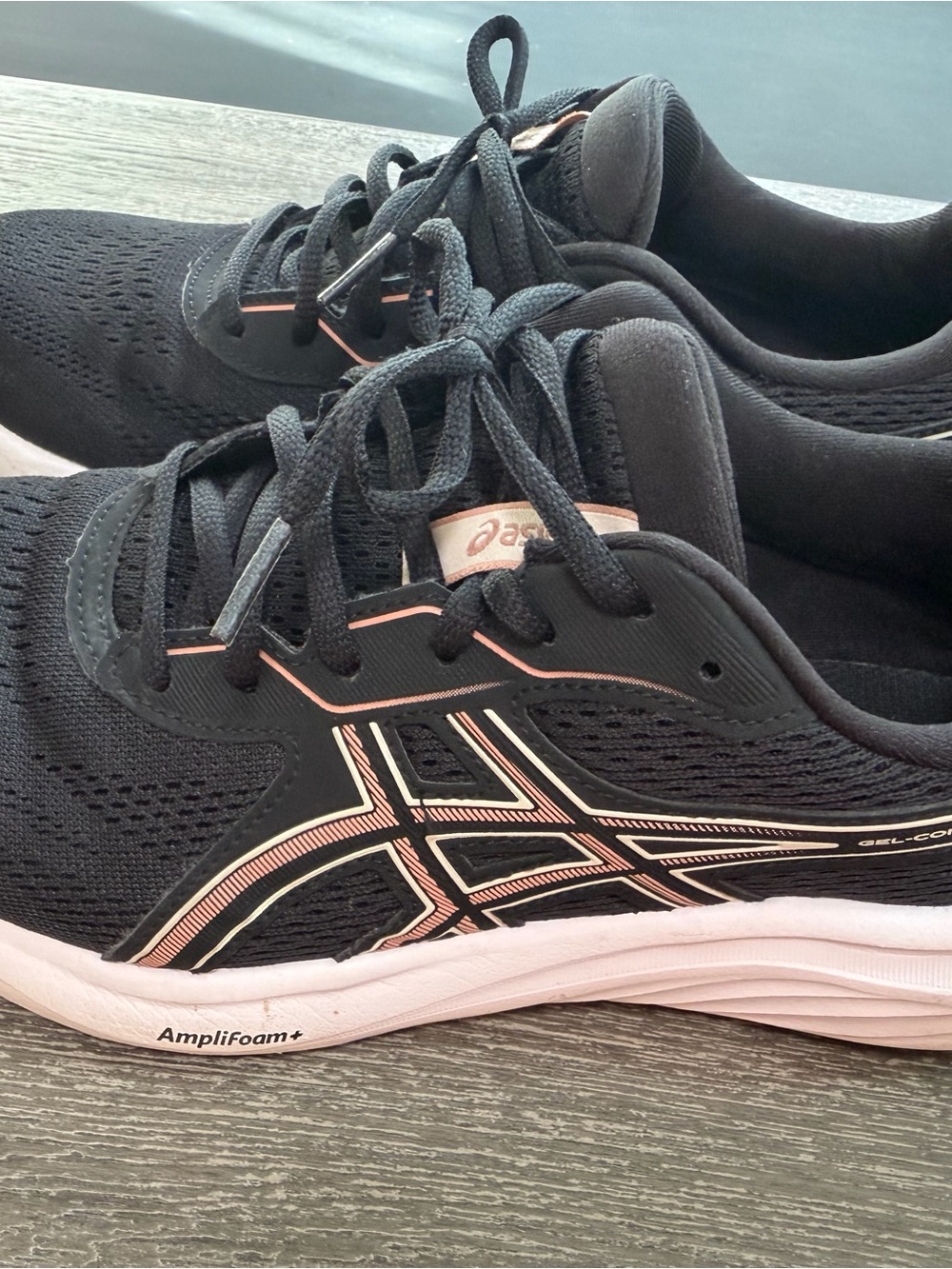 ASICS Women's Black Running Shoes with Light Pink Accents